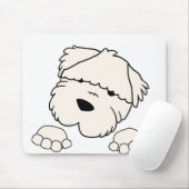 Soft Coated Wheten Terrier Peeking Mousepad (Mit Mouse)