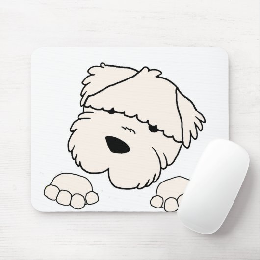 Soft Coated Wheten Terrier Peeking Mousepad (Mit Mouse)