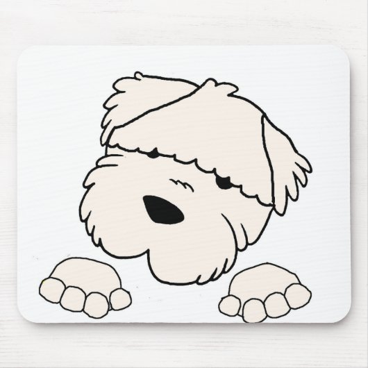 Soft Coated Wheten Terrier Peeking Mousepad (Vorne)
