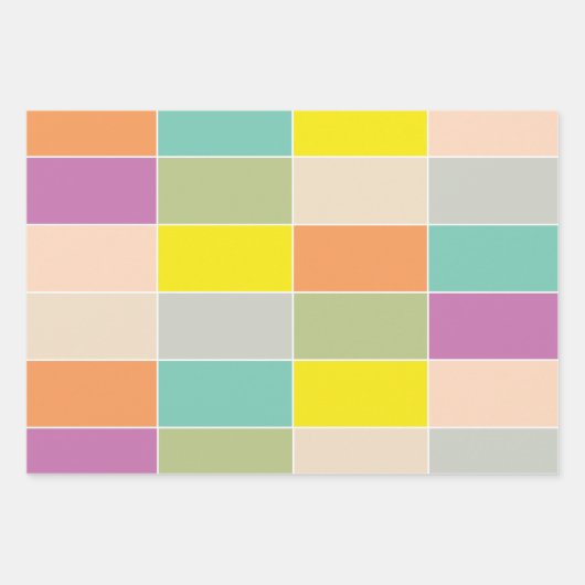 Soft Color Checkerboard Geschenkpapier Set (Vorderseite 3)