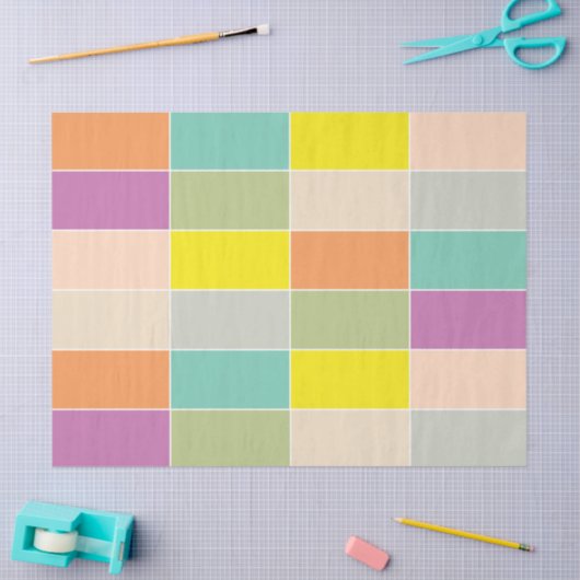 Soft Color Checkerboard Seidenpapier (Basteln)