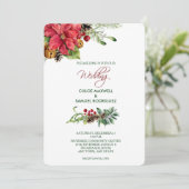 Soft Color Christmas Poinsettia Bells Einladung (Stehend Vorderseite)