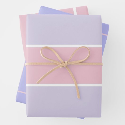 Soft Color Vertical Stripe Pattern Design Geschenkpapier Set (Beispiel)