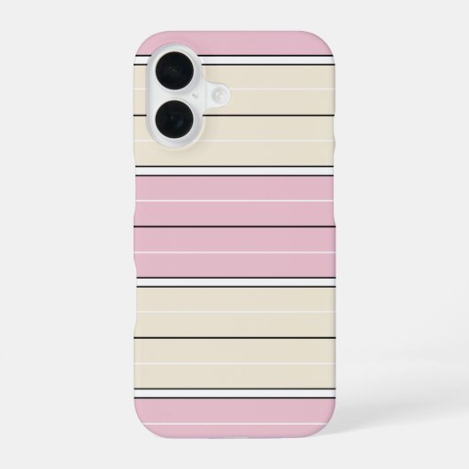 Soft Color Vertical Stripe Pattern Design iPhone 16 Hülle (Rückseite)