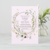 Soft Color Wild Blume Baby Pink Einladung (Stehend Vorderseite)