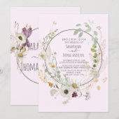 Soft Color Wild Blume Baby Pink Einladung (Vorne/Hinten)