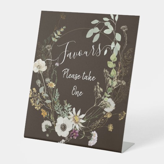 Soft Color Wild Blume Pedestal-Zeichen Sockelschild (Vorderseite)