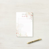 Soft Colors Einfache Blume | Dein Name | Post-it Klebezettel (Auf Schreibtisch)