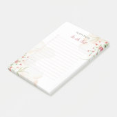 Soft Colors Einfache Blume | Dein Name | Post-it Klebezettel (angewinkelt)