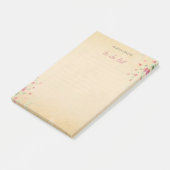 Soft Colors Einfache Blume | Dein Name | Post-it Klebezettel (angewinkelt)