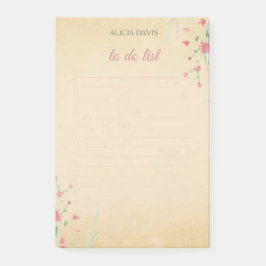 Soft Colors Einfache Blume | Dein Name | Post-it Klebezettel