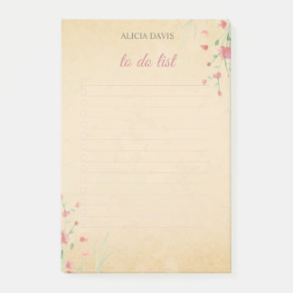 Soft Colors Einfache Blume | Dein Name | Post-it Klebezettel