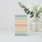 Soft colours palette stripes geometric retro visitenkarte (Stehend Vorderseite)