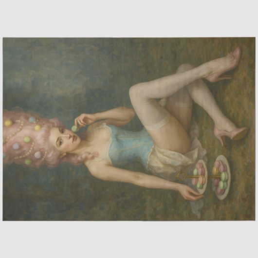 Soft Confection Muse – Macaron Rococo Dekoupage Seidenpapier (Vorderseite)