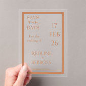 Soft Copper Elegant Modern Wedding Acryleinladungen (Insitu (Handheld))