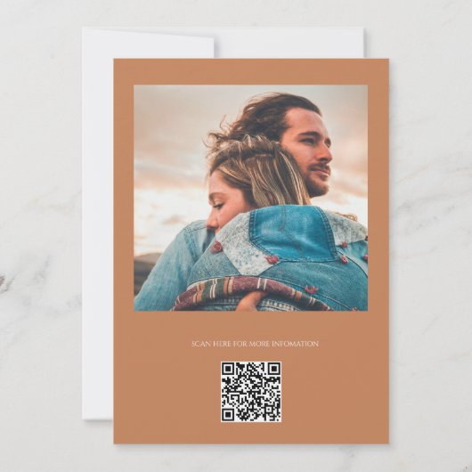 Soft Copper Minimalist Modern Calligraphy Wedding Einladung (Rückseite)