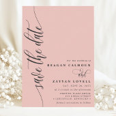Soft Coral Einfache moderne Schrift Save the Date