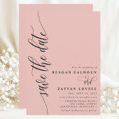 Soft Coral Einfache moderne Schrift Save the Date
