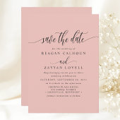 Soft Coral Elegance Calligraphy Save the Date