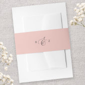 Soft Coral Elegant Simple Monogram Wedding Einladungsbanderole