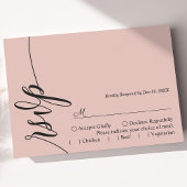 Soft Coral Elegante Calligraphy Wedding RSVP Card Karte