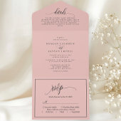 Soft Coral Pink Einfache moderne Schrift All In One Einladung