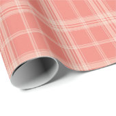 Soft Coral Plaid Geschenkpapier (Rolleneckpunkt)