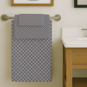 Soft Coral Plaid Towels Elegant Bath Essentials Badhandtuch Set