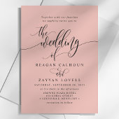 Soft Coral Simple Moderne SkriptWedding Einladung