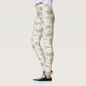 Soft Cream English Village Wedding Watercolor Leggings (Links)