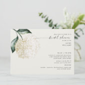 Soft Cream Hydrangea Stem Brautparty Einladung (Stehend Vorderseite)