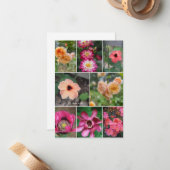 Soft Cream & Pink Blume Collage Mitteilungskarte (Vorderseite/Rückseite Beispiel)