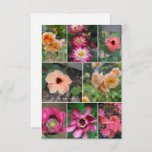 Soft Cream & Pink Blume Collage Mitteilungskarte (Vorne/Hinten)