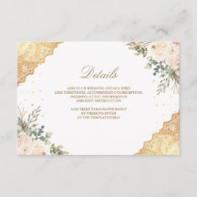 Soft Cream Rosen Goldspitze Hochzeitsdetails