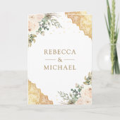 Soft Cream Roses Gold Lace QR Code Wedding Einladung (Vorderseite)