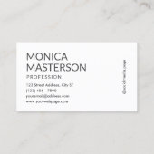 Soft cream tan minimalist monogram visitenkarte (Rückseite)