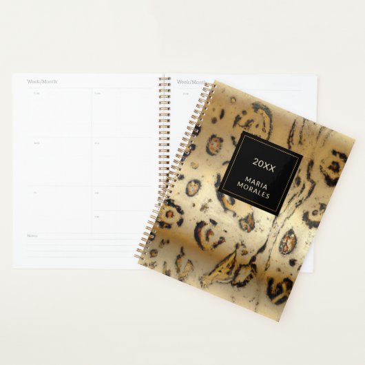 Soft Cream und BlackAbstract Leopard Print Planner Planer (Anzeige)