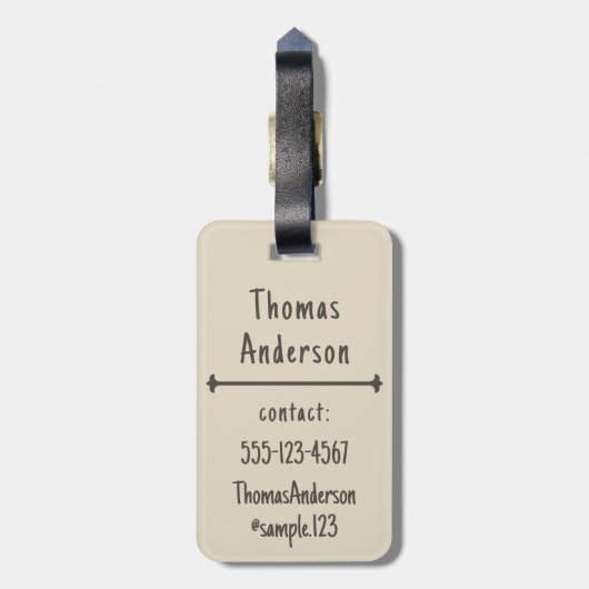 Soft Cream with Raisin Color Pattern Gepäckanhänger (Rückseite vertikal)