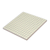 Soft Creme & Navy Blue Checkered Pattern Retro Fliese (Seite)