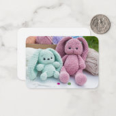 Soft Crochet Bunny Friends – Pastel Yarn Mood Mitteilungskarte (Vorderseite/Rückseite Beispiel)