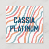 Soft Curves Blau Pink Minimalistische soziale Symb Quadratische Visitenkarte (Vorderseite)