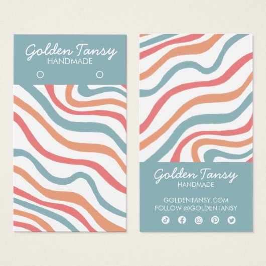 Soft Curves Blue Earring Juwelier Display Card (Vorne & Hinten)