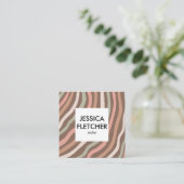 Soft Curves erdig neutrales Minimalistisches Sozia Quadratische Visitenkarte (Stehend Vorderseite)