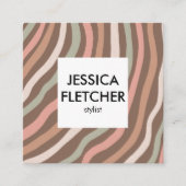 Soft Curves erdig neutrales Minimalistisches Sozia Quadratische Visitenkarte (Vorderseite)