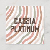 Soft Curves erdig neutrales Minimalistisches Sozia Quadratische Visitenkarte (Vorderseite)