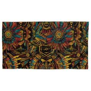 Soft Cyan "Aztec Dream" Plush King Pillowcase Kissenbezug