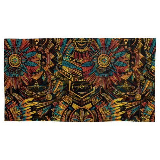 Soft Cyan "Aztec Dream" Plush King Pillowcase Kissenbezug (Vorderseite)