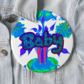Soft Cyan Blue Blume Art: Eine Baby's Touch. Button (Beispiel)
