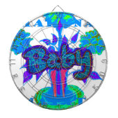 Soft Cyan Blue Blume Art: Eine Baby's Touch. Dartscheibe (vorne)