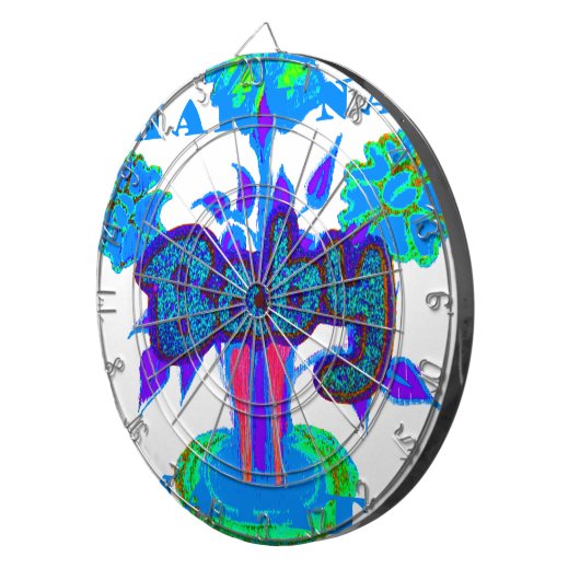 Soft Cyan Blue Blume Art: Eine Baby's Touch. Dartscheibe (Vorderseite rechts)